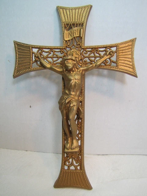 INRI OLD CATHOLIC Crucifix Cross Jesus God Icon Ornate Detailed ...