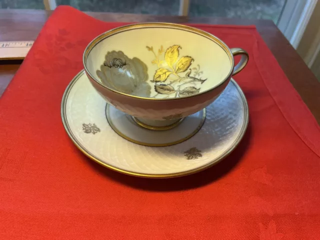 Vintage Eschenbach Bavaria Baronet China  Germany Tea Cup & Saucer w/ Rose