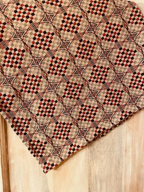 New Primitive Americana RED NAVY TABLE SQUARE Woven Coverlet Tablecloth Topper