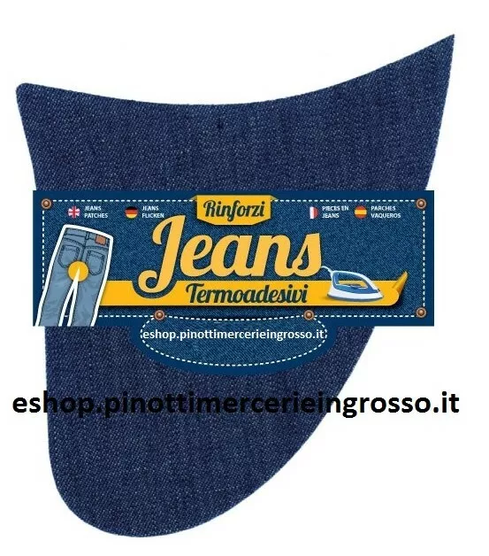 Toppe Jeans Scuro Paio Di Rinforzi Per Cavallo Pantaloni Termoadesive Made Italy