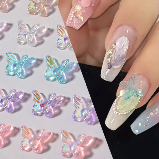 Aurora Nagel Schmetterling 3D Nail Art Dekoration Maniküre Tipps DIY Strassstein