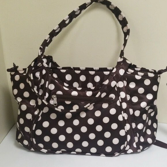 Tiddliwinks Brown Polka Dots Carry-All diaper bag multifunctional Handbag
