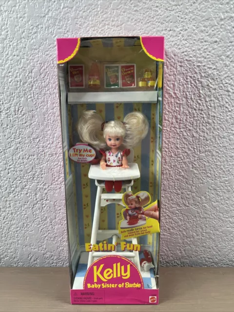 1997 Eatin' Fun Kelly Doll Barbie's Baby Sister Play Set Mattel #18582