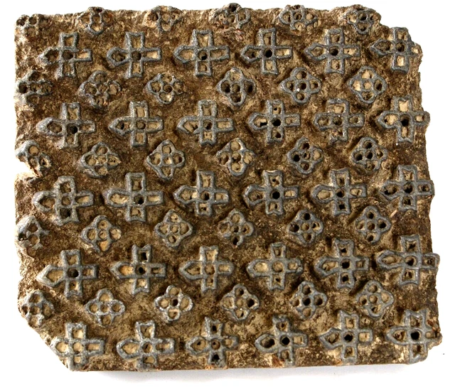 Antique Hand Carved Wood Block Textile Fabric Stamp India