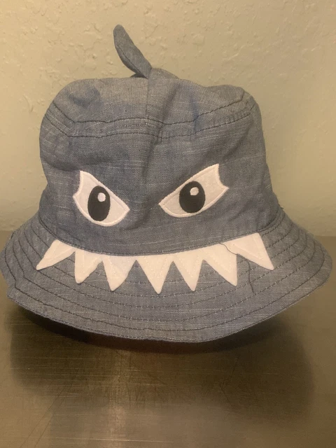 Boys Shark Monster With Shark Fin Bucket Hat Sunhat Blue