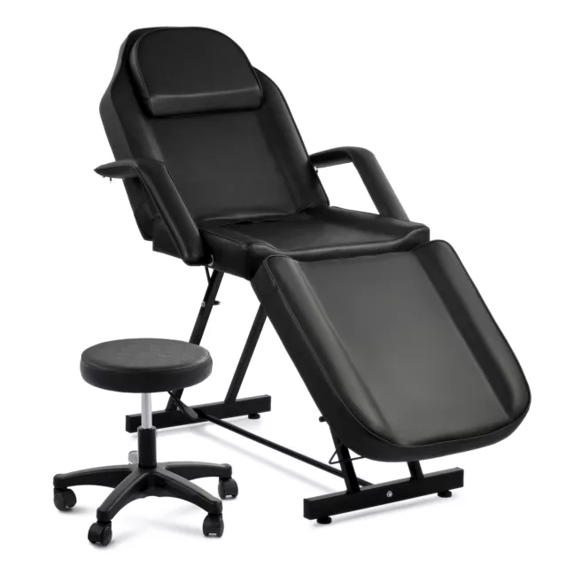 Adjustable Massage Bed w Chair Professional Salon Equipment Home Salon Black