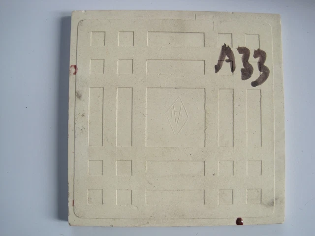 Art Nouveau Style Majolica Glazed Moulded Tile - Yellow Stylised Flowers - Repro 2