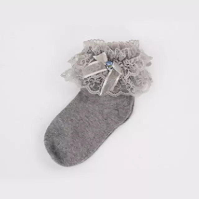 Baumwolle Baby Kinder Mädchen Spitze Rüsche Rüsche Knöchelsocken süße Prinzessin kurze Socken 3