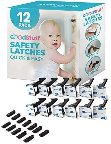 Cabinet Locks Child Safety Latches - Quick and Easy Adhesive Baby Proofing