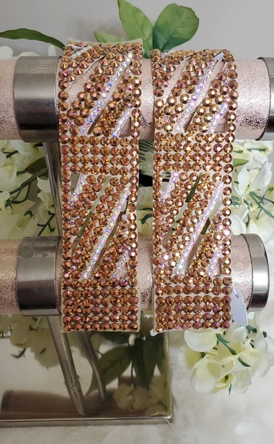 Set of 2  Bracelets Cuffs Aurum Gold AB Crystals  AB Ballroom Dance Jewelry