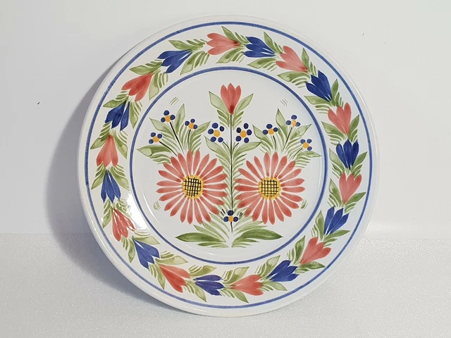 🔅 ancienne assiette en faience HB quimper à décor floral