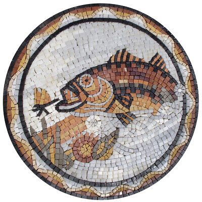 MD146, 31.5" Fish Medallón Cocina antisalpicadura Mosaico