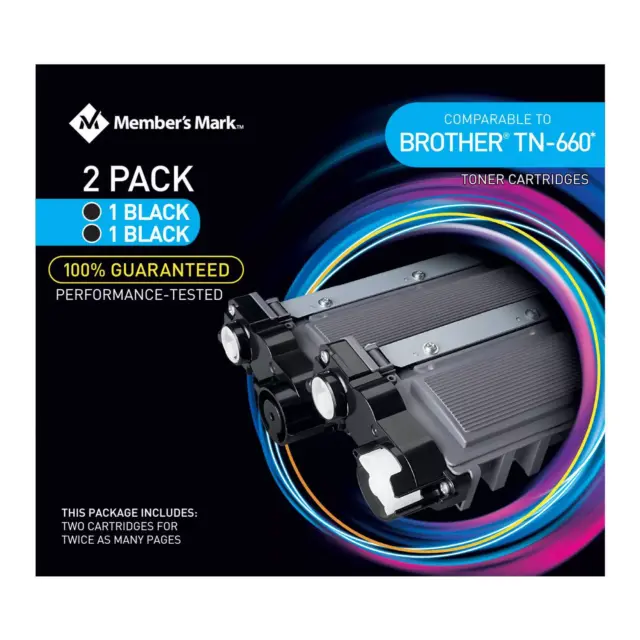 Member's Mark Remanufactured Brother TN660 (2 pk., 2 Black Toner Cartridges)