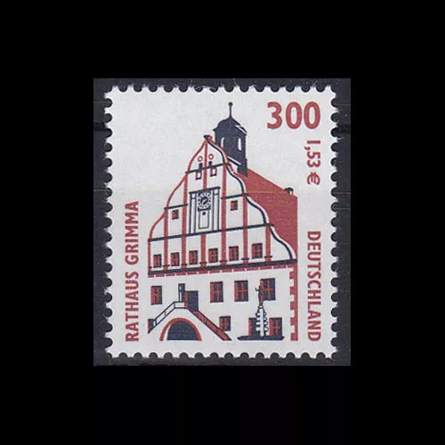 Bund BRD 2000 Mi 2141 DS SWK Rathaus Grimma 300 Pf 1,53 € sauber postfrisch **