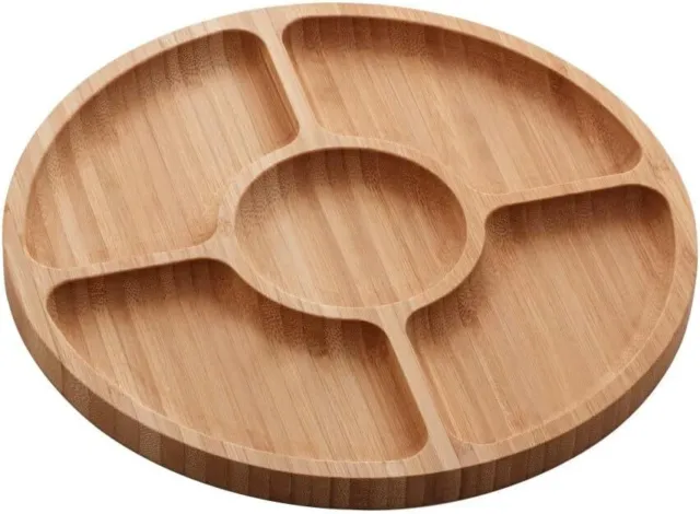 Frühstückstablett Serviertablett Servierplatte aus Holz für Obst Tee Snack 30cm