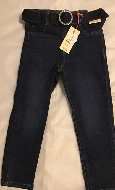 River island mini girls aged 2-3 years glitter buckle belted jeggings outfit BNW 7