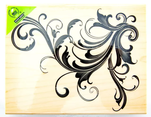 Hero Arts Rubber Stamp Fabulous Flourish Ornamental Design Retired Made in USA