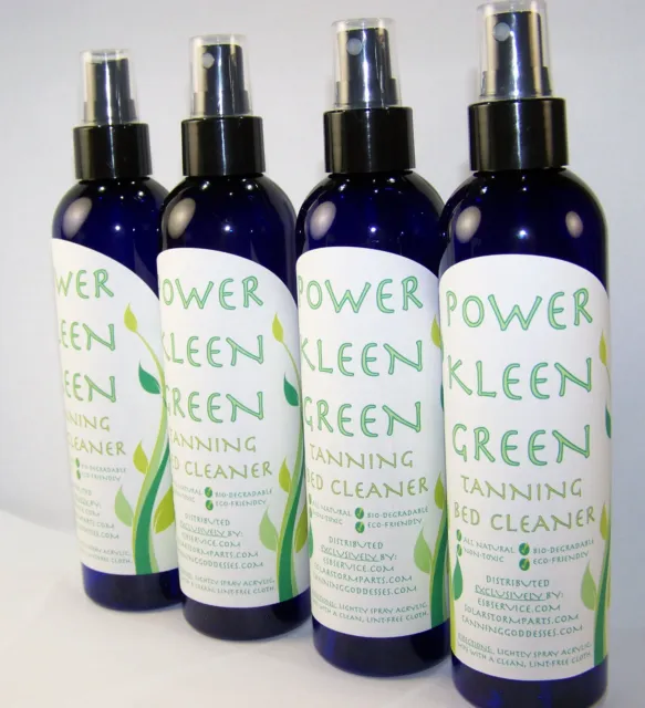 Power Kleen Green Tanning Bed Cleaner Safe for Acrylics 4 Bottles