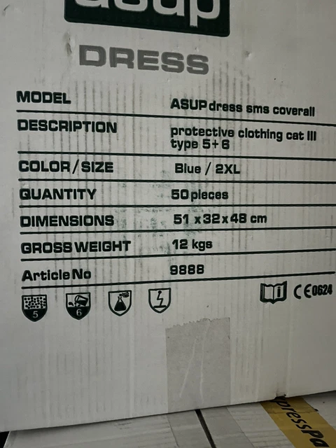 asup coverall  Typ 9888 Original Verpackt !