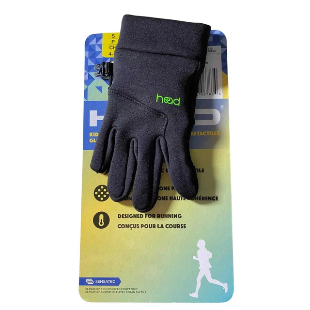 Head Kids Touchscreen High Grip Black Glove sz SM 4-6
