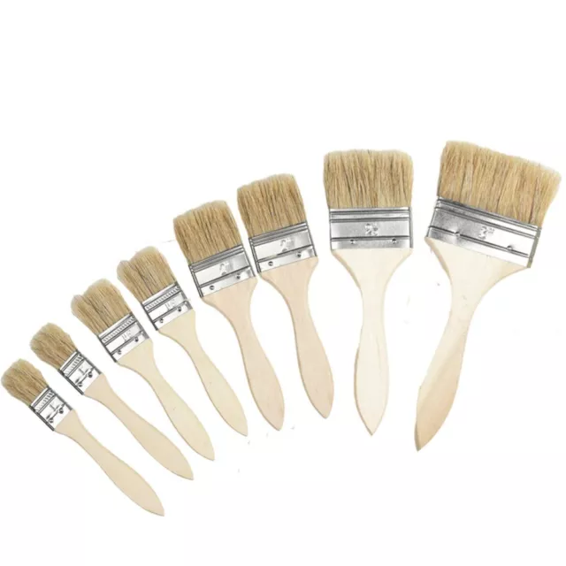 8Pcs Wood Handle Paint Brush Small, Large Cleaning Brush  DIY Painting