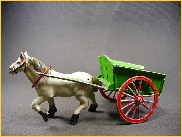CL figurine de la ferme, attelage agricol "Tombereau"  plomb creux