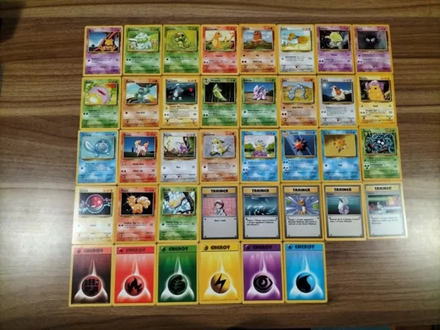 Complete Base Common Set - 38 Cards Pokemon & Trainer & Energy - /102 WOTC