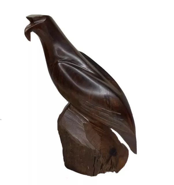 Ironwood Seagull Bird Hand Carved Vintage Brown Statute 9 Inch Wood Home Decor