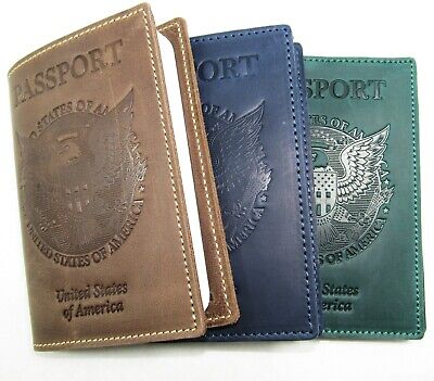 USA Passport Cover Holders ID Wallet Case Genuine leather Handmade "BLANKNOTE"