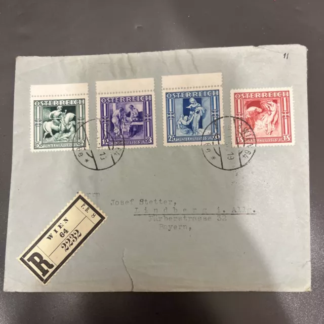 Österr. Reco Brief MiF - Wien 25.01.1937 - A90