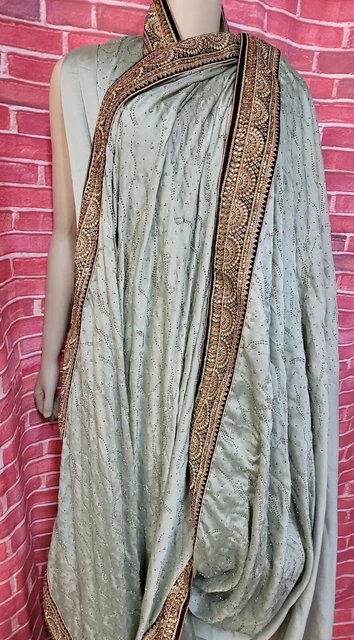 Koskii Wear an occasion Lehegas Saree Pista Green Swarovski Unstitched NEW #C2
