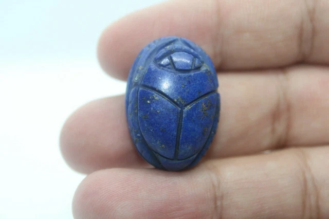 Bague Ancienne égyptienne Pharaonique - Scarabée En Pierre Bleue - Antiquité De Louxor - EGYCOM
