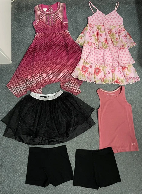 Girls Clothes Bundle Age 6-7 Years Pink Hanky Hem & Frill Dresses Layered Skirt