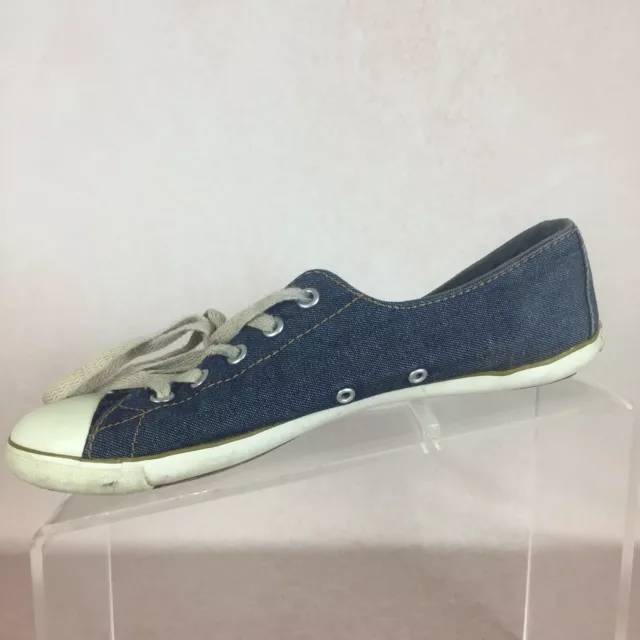 BASKETS CONVERSE All Star haut baskets denim bleu à lacets CHAUSSURES bout rond pour femmes 7 2