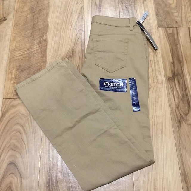 Bandolino Samantha Straight Leg Stretch Jeans Sz 10 Womens Khaki Tan Denim Pants