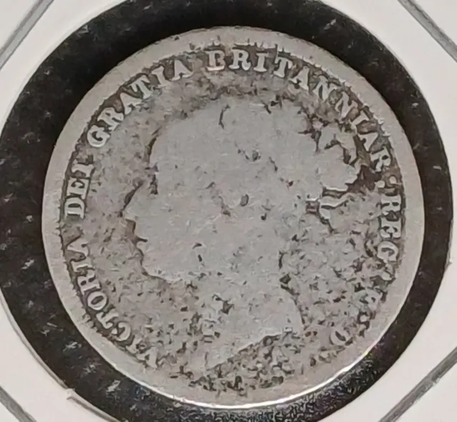 1881 Queen Victoria .925 Silver Sixpence #2