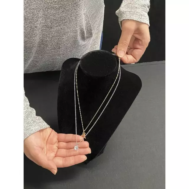 Mannequin Black Velvet Jewelry Display Stand Necklace Pendant Organizer Holder