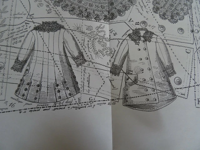 Patron De Couture Ancien - Manteau élégant Pour Poupée 40cm - Reproduction 1882
