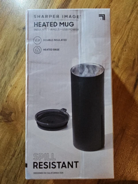 Sharper Image 1012666 Insulated Heated Travel Mug - Black