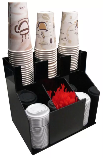 Cup lid dispensers Holder coffee Condiment Caddy Rack and office Organizer