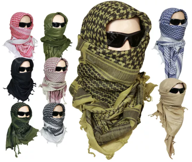 100% Cotton Shemagh Head Scarf - Military Wrap Desert Keffiyeh Arab Army New