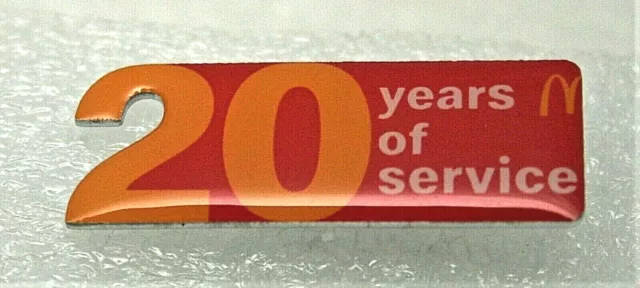 McDonald's Restaurants 20 Years of Service Fast Food Employee Pin NOS New 2020