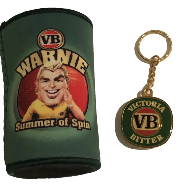 VB Beer Shane Warne Warnie Summer of Spin Stubby Holder + VB Key Ring New - Gift