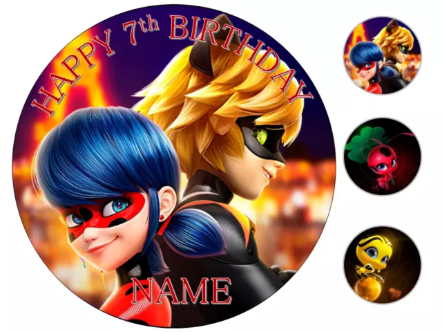 Miraculous Ladybug  PERSONALISED Edible  Cake Topper wafer/icing