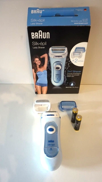 Braun Silk-épil Lady Shaver, Damenrasierer elektrisch, 3-in-1 Rasierer Blau