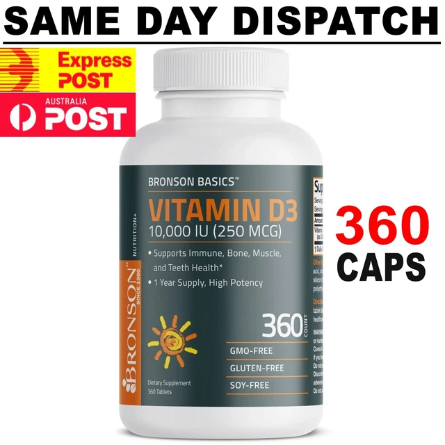 Bronson Vitamin D3 10000iu (250 MCG) 360 Tablet MEGA VALUE FAST SHIPING AU!
