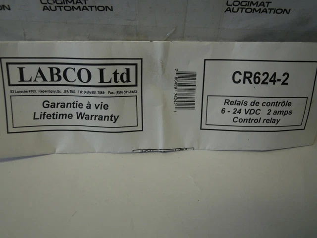 LABCO CR624-2 CONTROL Relay Cr Module 6 - 24 Vdc 2 Amps *** New $13.50 ...