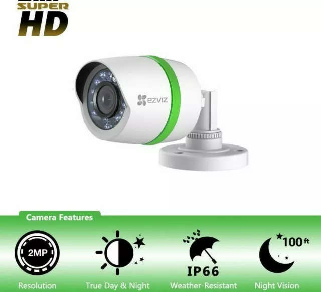 EZVIZ SUPER HD 1080p 2MP CS-C3T-2PR Camera Security Weatherproof NightV Add-on🔥