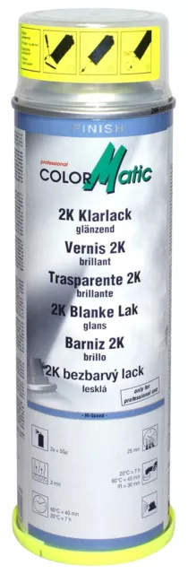 Colormatic 2K Klarlack mit Härter 500ml 190469 Lackspray glänzend