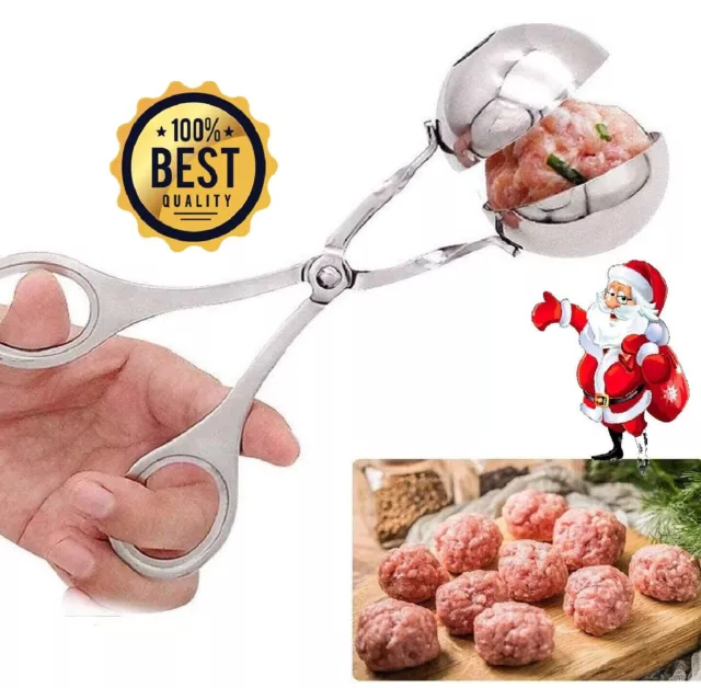 Stainless Steel Meatball Maker Spoon Fish Balls Kitchen Christmas Cooking Tool